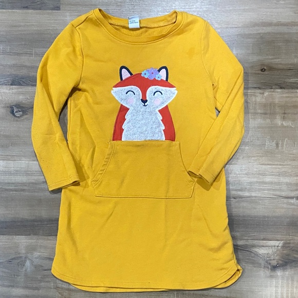 Old Navy Other - $1 - Old Navy Bright Yellow Fox Sweatshirt Dress